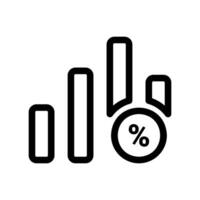 Bar Chart Graphic with a Percentage Symbol for Data Analytics vector