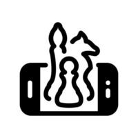 Playing a Game of Chess on a Horizontally Held Smartphone vector
