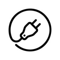 Electrical Power Plug Symbol Encased within a Circular Border vector