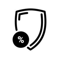 Security Shield Icon with Percentage for Protection Level vector