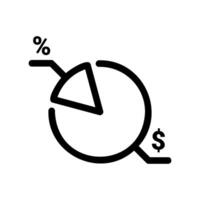 Data Visualization Icon with a Pie Chart, Percent, and Dollar Sign vector