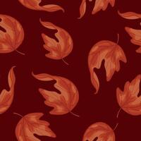 Pattern with a maple leaf bent in half on a red background, for Canada Day or autumn designs vector