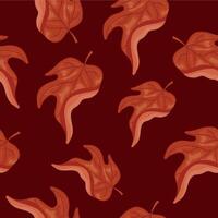 pattern with a red leaf from a deciduous tree, namely from a maple, on a red background, for Canada Day or autumn designs vector