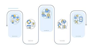 Value engineering techniques rectangle infographic . Statistical metrics, process management. Data visualization with 4 steps. Editable rectangular options chart vector