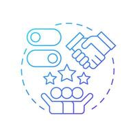 Building user trust blue gradient concept icon. Essential for long term loyalty. Benefit of consent management. Round shape line illustration. Abstract idea. Graphic design. Easy to use in article vector
