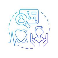 Vital interest blue gradient concept icon. Processing personal data to prevent serious harm. Legal base from GDPR. Round shape line illustration. Abstract idea. Graphic design. Easy to use in article vector