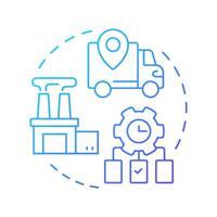 Value stream mapping blue gradient concept icon. Process map. Manufacturing, distribution. Round shape line illustration. Abstract idea. Graphic design. Easy to use in infographic, presentation vector