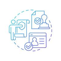 Legitimate interest blue gradient concept icon. Fraud prevention and network security. Legal base from GDPR. Round shape line illustration. Abstract idea. Graphic design. Easy to use in article vector
