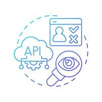Tracking consent status blue gradient concept icon. Apply data policies accurately. User privacy protection. Round shape line illustration. Abstract idea. Graphic design. Easy to use in article vector
