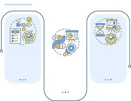 Workflow different types rectangle infographic . Compliance, regulation. Process management. Data visualization with 3 steps. Editable rectangular options chart vector
