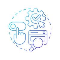 Consent preference center blue gradient concept icon. Review, modify and withdraw permission for data processing. Round shape line illustration. Abstract idea. Graphic design. Easy to use in article vector