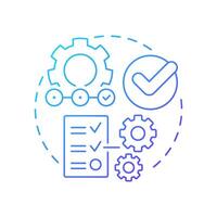 Sequential workflow blue gradient concept icon. Task management. Checklist, compliance. Round shape line illustration. Abstract idea. Graphic design. Easy to use in advertising, marketing vector
