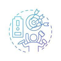 Inability to delegate blue gradient concept icon. Low productivity, multitasking. Work organization. Round shape line illustration. Abstract idea. Graphic design. Easy to use in advertising, marketing vector