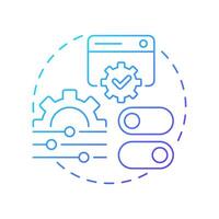 Consent management blue gradient concept icon. Applying user permission preferences across all data. Privacy. Round shape line illustration. Abstract idea. Graphic design. Easy to use in article vector