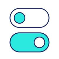 Permissions setting line color icon. Slider buttons changing cookies parameters. Changing access to private data. Isolated illustration. Flat colorful symbol design. Editable stroke vector