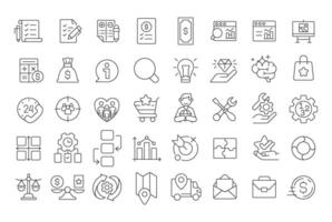 Value engineering line icons set. Statistical metrics. Economy, finance. Customer experience. Product quality. Isolated outline illustrations. Thin lineart iconset symbols. Editable stroke vector
