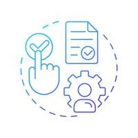 Unambiguous blue gradient concept icon. User actions clearly showing agreement. GDPR consent principle. Round shape line illustration. Abstract idea. Graphic design. Easy to use in article vector