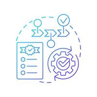 Process workflow blue gradient concept icon. Project management, tasks organization. Round shape line illustration. Abstract idea. Graphic design. Easy to use in advertising, marketing vector