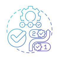 Tasks blue gradient concept icon. Process map, technology. Productivity, performance. Round shape line illustration. Abstract idea. Graphic design. Easy to use in advertising, marketing vector