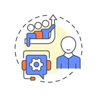 Management consulting multi color concept icon. Workflow efficiency, performance. Round shape line illustration. Abstract idea. Graphic design. Easy to use in infographic, presentation vector