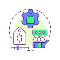 Sales consultant multi color concept icon. CRM system. Revenue, income. Assistance, advice. Round shape line illustration. Abstract idea. Graphic design. Easy to use in infographic, presentation vector