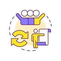 Organizational change multi color concept icon. Digital transformation, restructuring. Round shape line illustration. Abstract idea. Graphic design. Easy to use in infographic, presentation vector