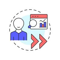Evaluation and transition multi color concept icon. Data analysis, monitoring. Round shape line illustration. Abstract idea. Graphic design. Easy to use in infographic, presentation vector