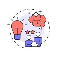 Creative thinking multi color concept icon. Innovative ideas. Problem solving. Round shape line illustration. Abstract idea. Graphic design. Easy to use in infographic, presentation vector