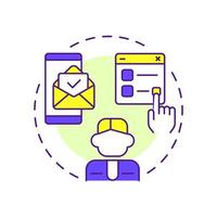 Request for quotation multi color concept icon. Product information, customer support. Round shape line illustration. Abstract idea. Graphic design. Easy to use in infographic, article vector