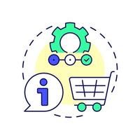Guided selling multi color concept icon. Customer navigation, help. Product information. Round shape line illustration. Abstract idea. Graphic design. Easy to use in infographic, article vector
