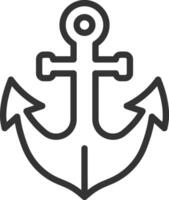 Anchor pixel perfect line icon. Heavy ship mooring device. Device used on boat. Maritime transport equipment. Isolated illustration. Outline symbol. Simple linear drawing. Editable stroke vector