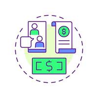 Financial consulting multi color concept icon. Investment strategy, budgeting. Risk management. Round shape line illustration. Abstract idea. Graphic design. Easy to use in infographic vector