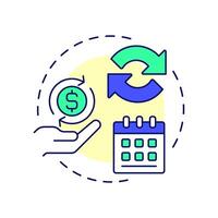 Subscription pricing multi color concept icon. Business model, strategy. Price, revenue. Round shape line illustration. Abstract idea. Graphic design. Easy to use in infographic, article vector