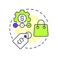 Consistent pricing multi color concept icon. Business strategy, marketing. Profit margin. Round shape line illustration. Abstract idea. Graphic design. Easy to use in infographic, article vector