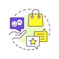 Customer response multi color concept icon. Consumer experience. User feedback, survey. Round shape line illustration. Abstract idea. Graphic design. Easy to use in infographic, article vector