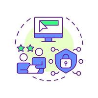 IT consulting multi color concept icon. Customer support, cybersecurity. Infrastructure management. Round shape line illustration. Abstract idea. Graphic design. Easy to use in infographic vector