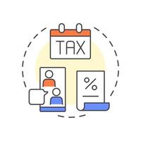 Tax consulting multi color concept icon. Expenses management. Finance, economics. Round shape line illustration. Abstract idea. Graphic design. Easy to use in infographic, presentation vector