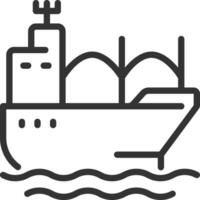 Bulk carrier pixel perfect line icon. Merchant ship transporting unpackaged cargo. Goods delivery by water. Isolated illustration. Outline symbol. Simple linear drawing. Editable stroke vector