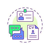 HR consultant multi color concept icon. Human resources. Documentation management. Round shape line illustration. Abstract idea. Graphic design. Easy to use in infographic, presentation vector