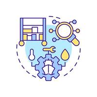 Marine inventory control multi color concept icon. Vessel parts and tools regulation. Technical ship management. Round shape line illustration. Abstract idea. Graphic design. Easy to use in booklet vector