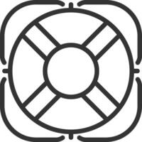 Lifebuoy pixel perfect line icon. Personal flotation device. Rescue ring saving on water. Ship life saver. Isolated illustration. Outline symbol. Simple linear drawing. Editable stroke vector