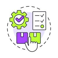 Configure multi color concept icon. Business strategy. Product development, service. Round shape line illustration. Abstract idea. Graphic design. Easy to use in infographic, article vector