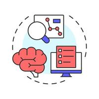 Diagnosis multi color concept icon. Statistical metrics, analysis. Document review. Round shape line illustration. Abstract idea. Graphic design. Easy to use in infographic, presentation vector