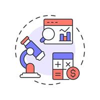 Data analysis multi color concept icon. Statistical metrics. Research, analytics. Round shape line illustration. Abstract idea. Graphic design. Easy to use in infographic, presentation vector