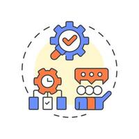 Operations consulting multi color concept icon. Teamwork organization, collaboration. Task management. Round shape line illustration. Abstract idea. Graphic design. Easy to use in infographic vector