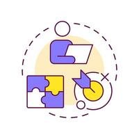 Customized solutions multi color concept icon. Problem solving. Goal, milestone. Round shape line illustration. Abstract idea. Graphic design. Easy to use in infographic, presentation vector