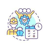 Crew work rest multi color concept icon. Protecting vessel team health. Law regulation. Maritime staff management. Round shape line illustration. Abstract idea. Graphic design. Easy to use in booklet vector