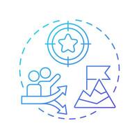 Defining business goals blue gradient concept icon. Organization aims to achieve. Workforce forecasting. Round shape line illustration. Abstract idea. Graphic design. Easy to use blog post vector