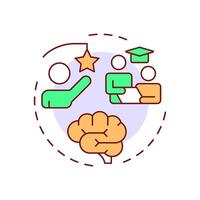 Support student success multi color concept icon. Goal setting. Academic performance, mentorship. Round shape line illustration. Abstract idea. Graphic design. Easy to use in article, infographic vector