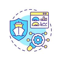 QHSE multi color concept icon. Ship management system solution. Quality, health, safety and environment. Round shape line illustration. Abstract idea. Graphic design. Easy to use in booklet vector